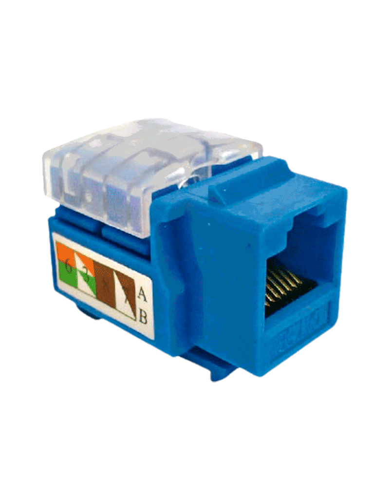 Imagen de SAXXON M265C5B - Modulo jack keystone RJ45 / 8 Hilos / CAT 5E / Compatible con calibres  AWG 22-26 / Color azul