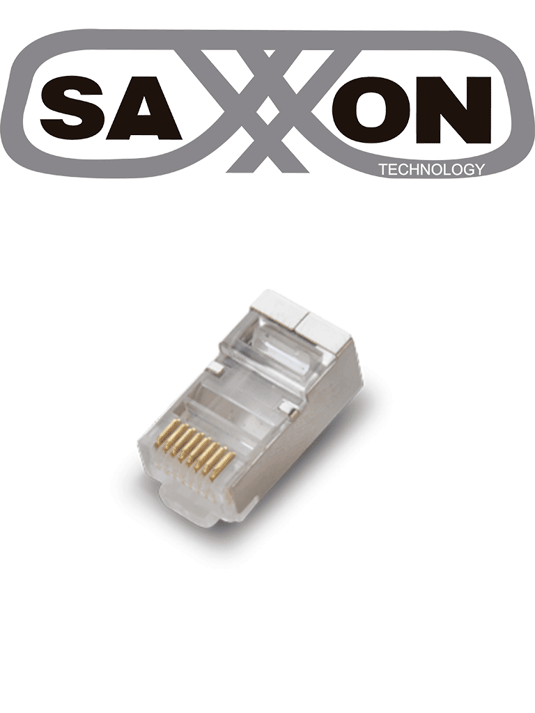 Imagen de SAXXON S901B - Conector plug RJ45 para cable UTP/FTP /CAT 5E / Blindado / Paquete 100 piezas 