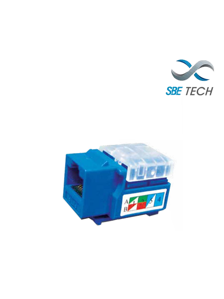 Imagen de SBETECH 2302BL- Módulo jack keystone RJ45, 8 hilos, CAT 5e, compatible con calibres AWG 22-26, color azul