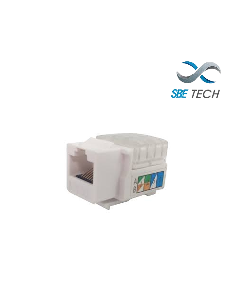 Imagen de SBETECH 2302WT- Módulo jack keystone RJ45, 8 hilos, CAT 5e, compatible con calibres AWG 22-26, color blanco