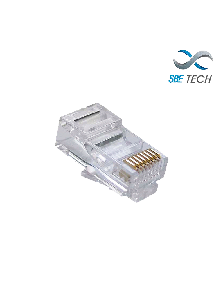 Imagen de SBETECH 24018P8C - Plug RJ45 8 posiciones 50 micras de Oro CAT5e (50 pza)