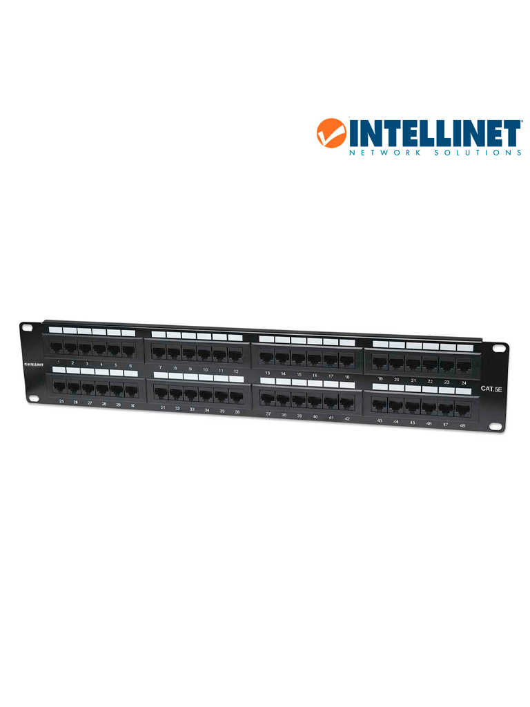 Imagen de INTELLINET 513579 - Panel de Parcheo Cat5e 48 puertos, UTP, 2UR