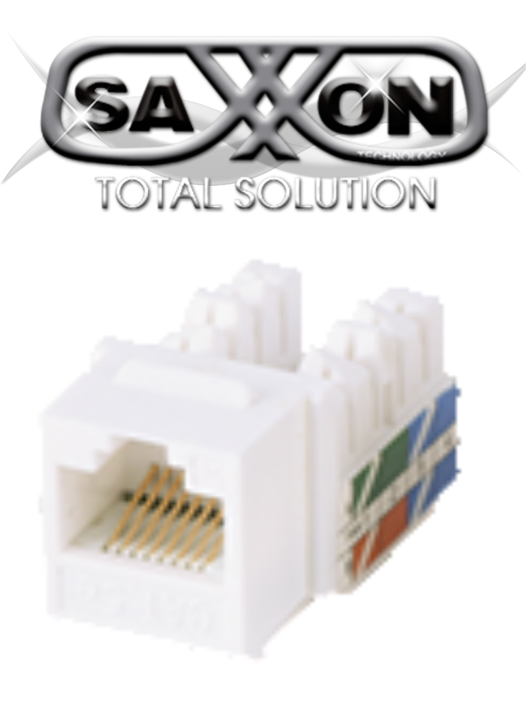 Imagen de SAXXON M2656W - Modulo jack keystone RJ45 / 8 Hilos / CAT 6 / Compatible con calibres  AWG 22-26 / Color blanco