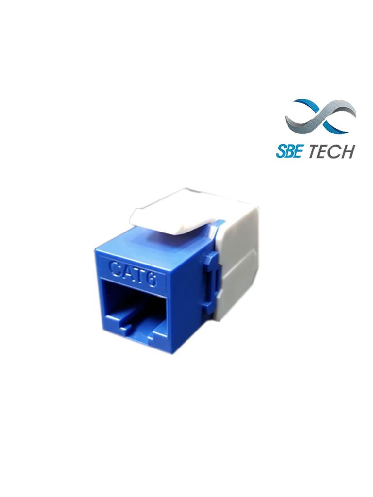 Imagen de SBETECH JACKC6BL- Módulo jack keystone RJ45, 8 hilos, CAT 6, compatible con calibres AWG 22-26, color azul