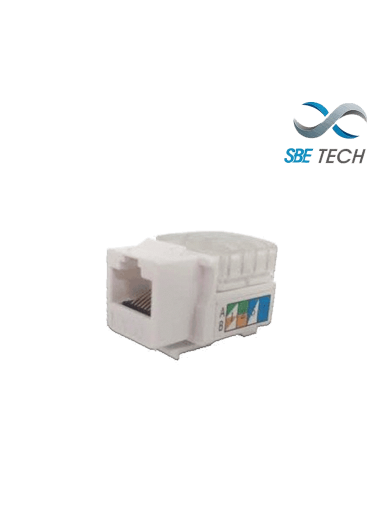 Imagen de SBETECH JACKC6WT- Módulo jack keystone RJ45, 8 hilos, CAT 6, compatible con calibres AWG 22-26, color blanco