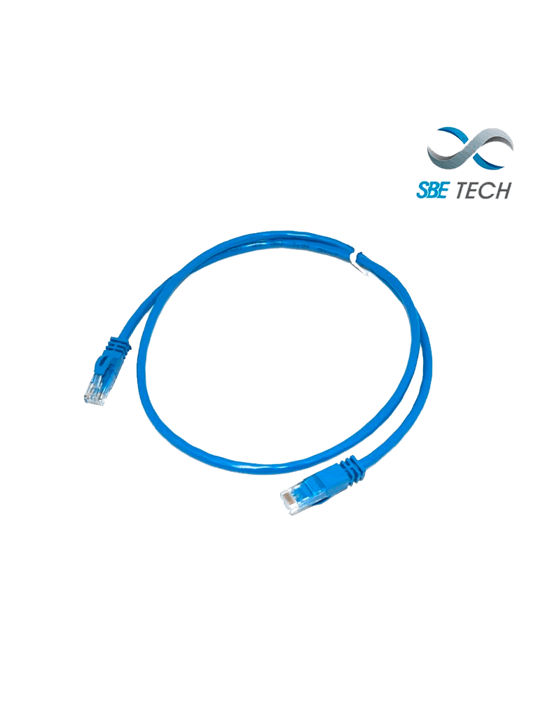 Imagen de SBE TECH SBE-PCC61.0M-BL - Cable de Parcheo Cat 6 color azul de 1 metros/ Bota inyectada y moldeada