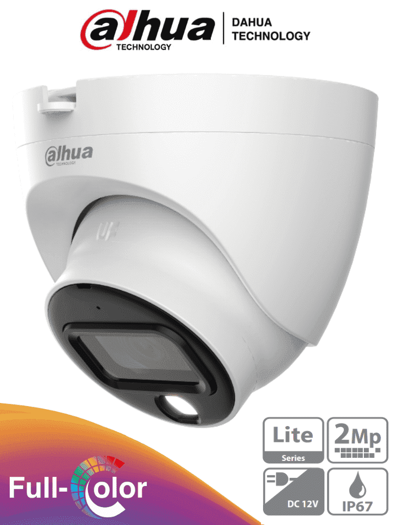 Imagen de DAHUA HAC-HDW1209TLQN-A-LED - Cámara Domo Full Color de 2 Megapixeles/  Lente de 2.8mm/ Angulo de 103 Grados/ Micrófono Integrado/ 20 Metros de Iluminación/  Instalacion Rapida/ IP67/ DWDR/ Starlight/ 