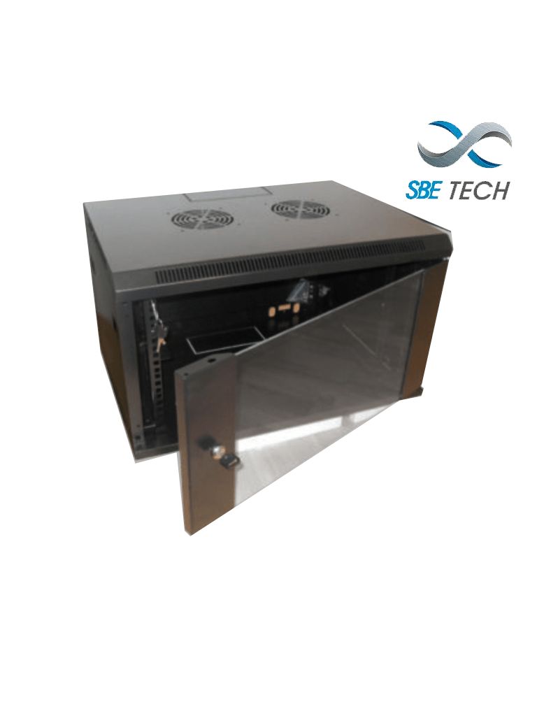 Imagen de SBE TECH SBE-GNLPAR19X4UR Gabinete de pared 4UR/ 60.0 cm de ancho/ 45.0 cm  de profundidad Puerta delantera de cristal templado/ Cerradura y llaves