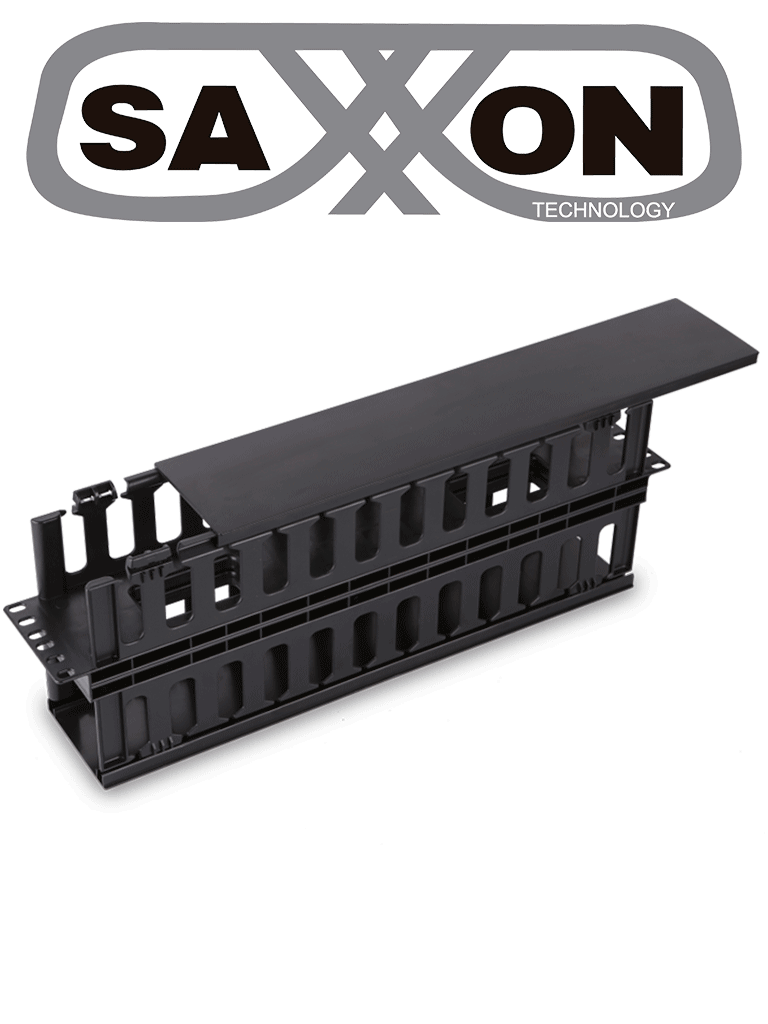 Imagen de SAXXON J60610 - Organizador de cable horizontal para rack / Doble lado / Plastico / 2U