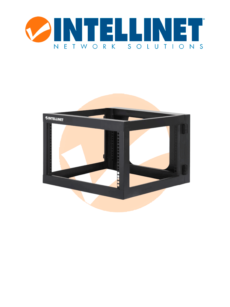 Imagen de INTELLINET 716031 - Rack abierto de 19" para montaje en pared, 4 postes, 6U, marco abatible, 60 cm de profundidad, color negro RAL 9004, ensamblado