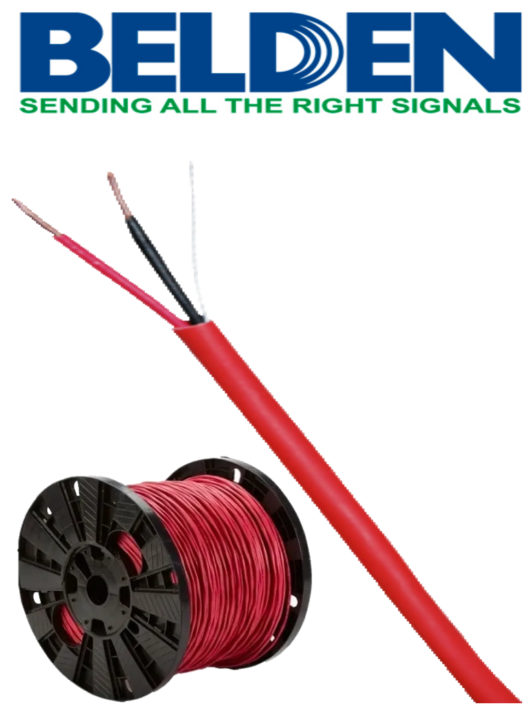 Imagen de BELDEN 5320UL0021000 - Bobina de cable para sistemas de deteccion de incendio / 2 Conductores / Calibre 18 / Sin blindar / Rojo / 305  Mts