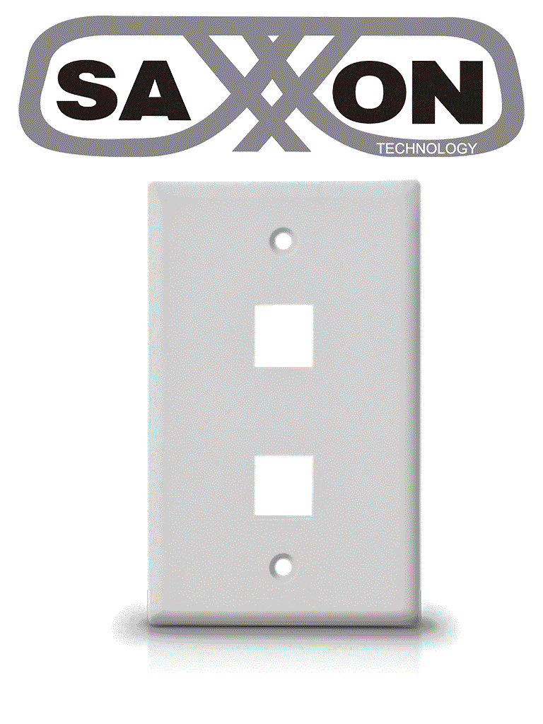 Imagen de SAXXON A1752A - Placa de pared / Vertical / 2 Puertos tipo keystone / Color blanco