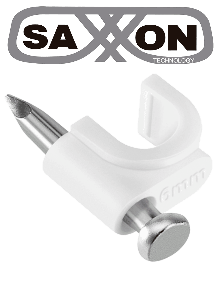 Imagen de SAXXON GRA955B - Bolsa de 50 grapas de pared/ Color blanco/Diametro: 6mm / Con clavo de 3/4 para concreto de alta resistencia