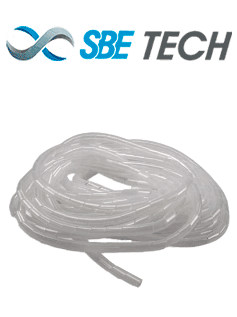 Imagen de SBETECH SBEESP12 - Organizador de cable en espiral blanco, 1/2", 10 metros, en rollo