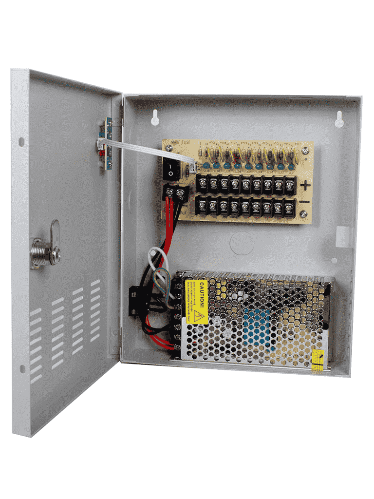 Imagen de SAXXON PSU1210D9 - Fuente de Poder de 12 vcd/ 10 Amperes/ Para 9 Camaras/ 1.1 Amper por Canal/ Protección contra Sobrecargas/ Certificación UL/ 