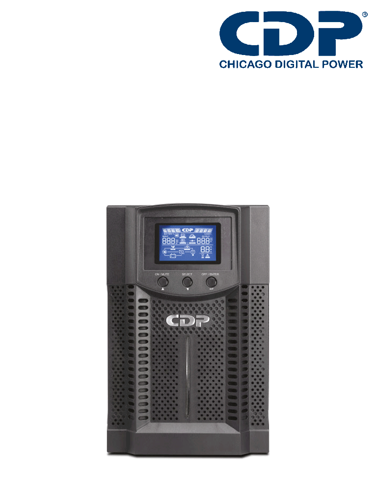 Imagen de CDP UPO11-1 AX- UPS Online de 1000VA/ 1000W / 6 Terminales de salida / 2 son programables / Pantalla LCD / Entrada para banco de baterías / Respaldo 5min a carga completa