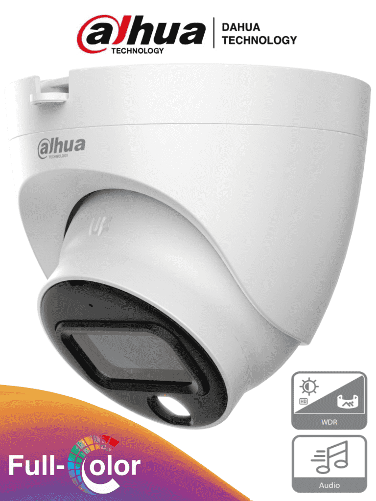 Imagen de DAHUA HAC-HDW1239TLQN-A-LED - Camara Domo de 2 Megapixeles/ Full Color/ Lente de 2.8 mm/ 107 Grados de Apertura/ WDR Real de 130 dB/ 20 Metros de Iluminación/ Microfono Integrado/ IP67/ Facil Instalación/ 