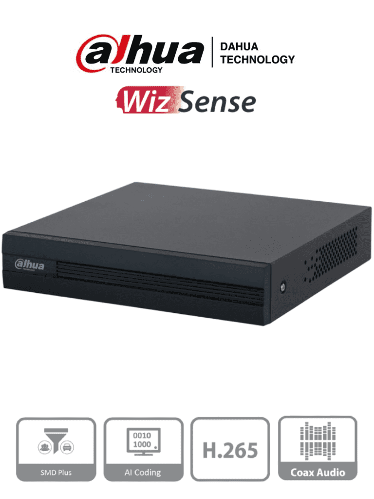 Imagen de DAHUA XVR1B08-I -DVR de 8 Canales 1080p Lite WizSense y Cooper-I. Soporta H.265+, hasta 10 canales IP, y 4 canales con SMD Plus para detección avanzada. Incluye búsqueda inteligente de personas y vehículos y codificación inteligente/