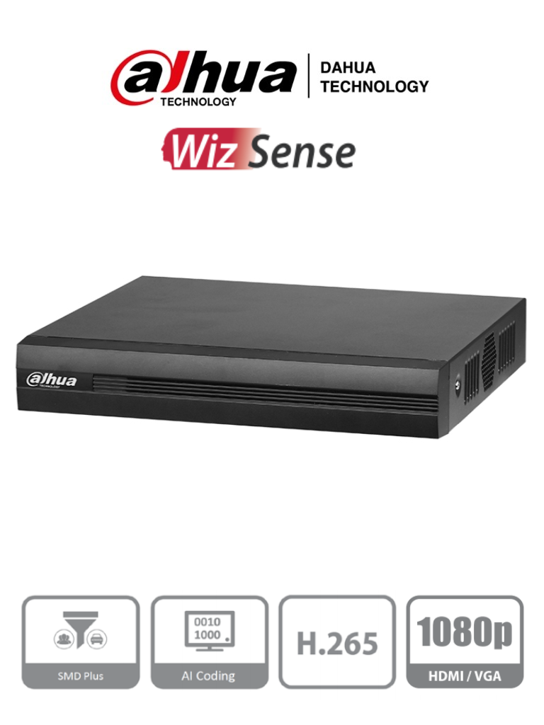 Imagen de DAHUA XVR1B16-I - DVR de 16 canales 1080p Lite WizSense y Cooper-I. Compatible con H.265+, admite hasta 18 canales IP y 8 canales con SMD Plus. Búsqueda inteligente de personas y vehículos, codificación eficiente y Smart Audio/  