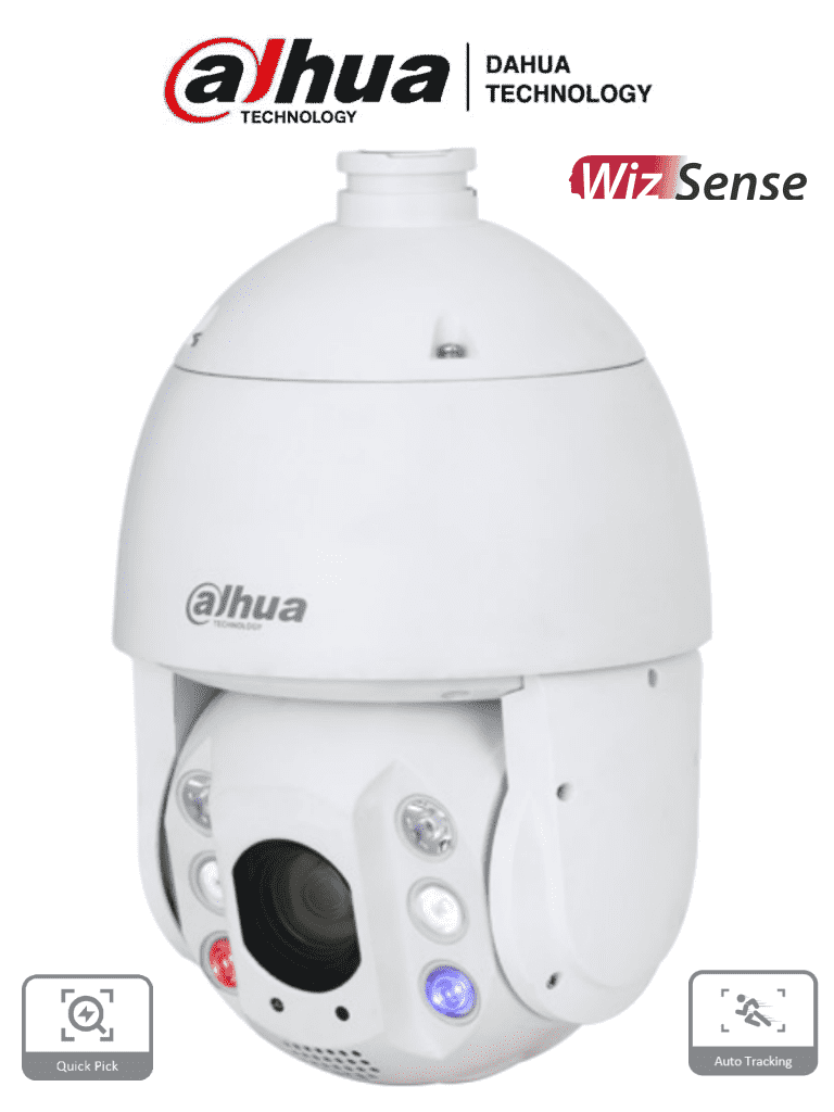 Imagen de DAHUA DH-SD6C3425GB-HNR-A-PV1 - Cámara IP PTZ 4MP con tecnología Acupick, WizSense y FullColor, iluminador dual inteligente, TiOC, zoom óptico 25x, IR 150m, luz visible 50m, Quick Pick, AutoTracking, SMD 4.0, E/S de alarma y audio, IP66, PoE. 