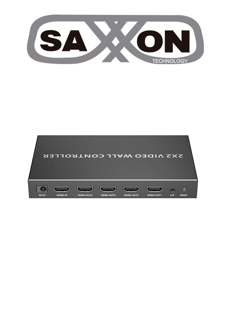 Imagen de SAXXON LKV104VW- Controlador de Videowall de 2 x 2/ Resolución 1080p a 60 Hz/ Distribuye 1 Entrada HDMI en 4 Pantallas/ Múltiples salidas de video/ 1 Salida de Audio/ Facil Instalación/ 