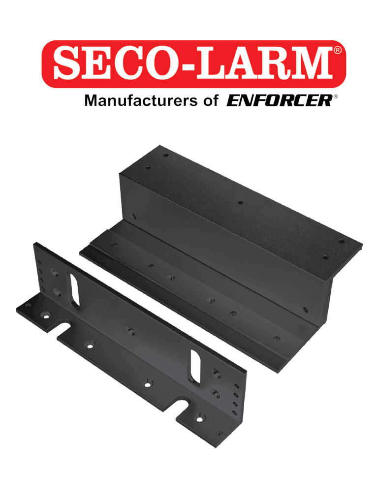 Imagen de E941S1K2BZQ - Soporte En Z Negro Para Cerraduras Electromagnéticas De La Serie De 1200 Lb