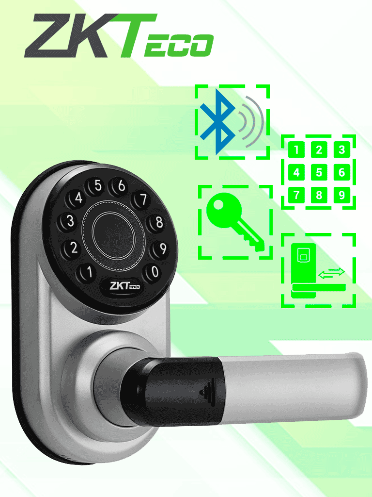 Imagen de ZKTECO ML200 -  Cerradura inteligente con teclado/ Bluetooth / 100 Usuarios / Compatible con app Zsmart  