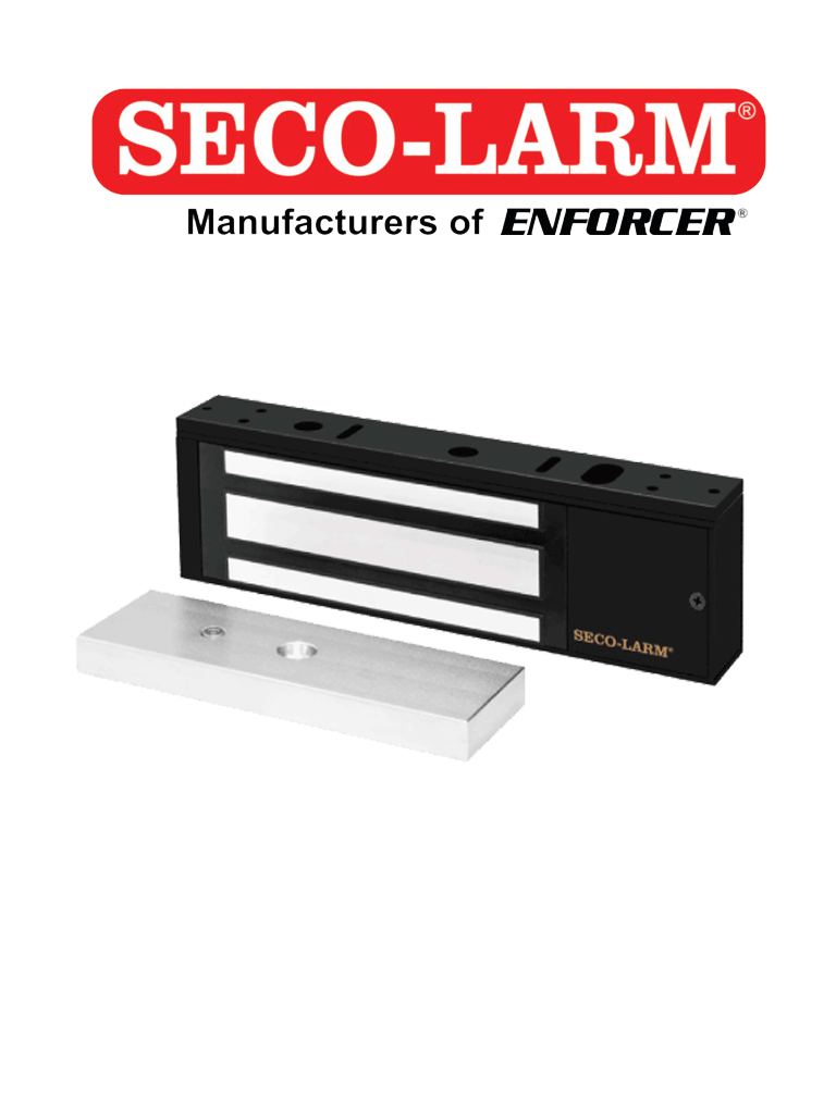 Imagen de E941SB1K2PQ - Cerradura Electromagnética De 1200 Lb / Sensor De Adherencia / Voltaje Dual 12/24 VDC / Homologada UL