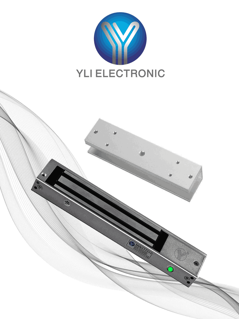 Imagen de YLI YM280NLEDULPACK Paquete de Cerradura Magnética YM280NLED y MBK280UL para Puertas de Vidrio sin Marco / 280 kg (600 Lb) / Con Indicador Led