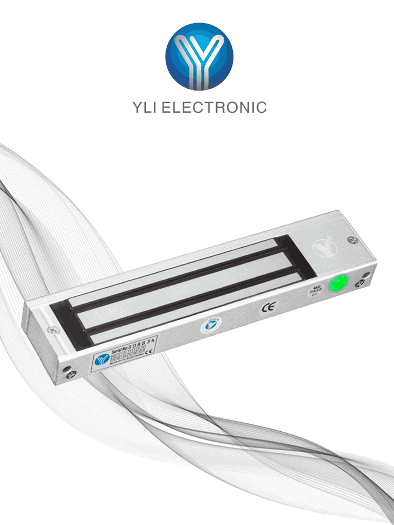 Imagen de YLI YM500NLED - Cerradura Magnética con Indicador Led para Control de Acceso / Uso rudo / Interior / Fuerza de Sujeción 500 kg o 1200 Lb / Voltaje Doble 12 ó 24 VDC / Compatible con Soporte MBK500NZL  