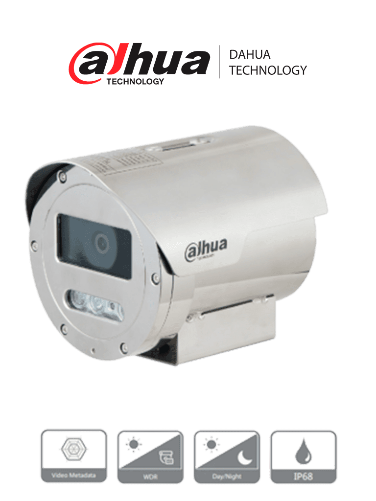 Imagen de DAHUA DH-ECA3A1404N-HNRXB - Cámara IP antiexplosión de 4 MP con zoom óptico 4x, H.265+, IR de 40m, AI SMD Plus, Starlight, WDR 120dB, IP68, y protección TVS 6000V. Máxima seguridad y visión superior en entornos extremos.