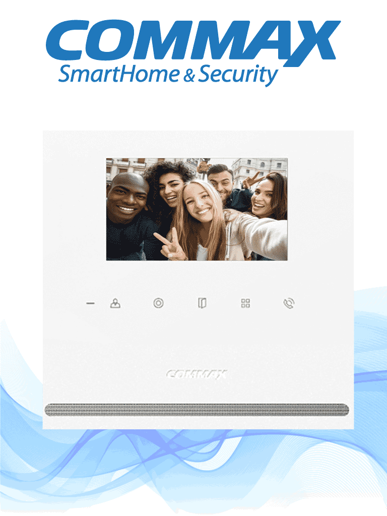 Imagen de COMMAX CDV43Y - Monitor para video portero Commax de 4.3 pulgadas, Soporta 2 frentes de calle y auricular 29041/ Conexión a 4 hilos 