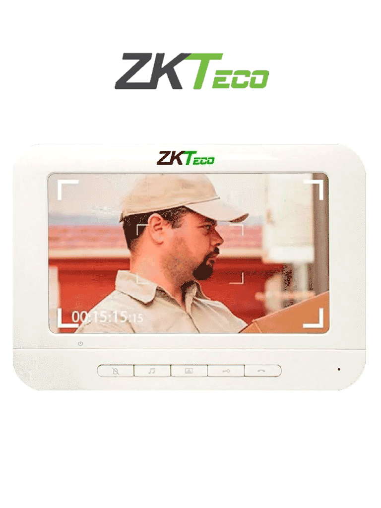 Imagen de ZKTECO VDPIB3 - Monitor LCD de 7 pulgadas para Videoportero Analógico / Conexión mediante 4 Hilos / Resolución 800*480 píxeles /  Imagen Nítida / Botón de NO Molestar / Hasta 25 Tonos Diferentes 