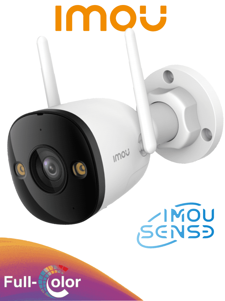 Imagen de IMOU Bullet 3 3MP - Cámara IP Bullet WiFi de 3MP, Full Color, con IMOU Sense, visión nocturna inteligente, audio bidireccional, disuasión activa, 108° de visión, IR 30m, H.265, IP67 y ranura MicroSD. 