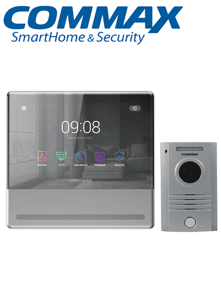 Imagen de COMMAX CMV70MXP - Paquete de monitor Wifi para videoportero / App Commax Hey Call/ Android&iOS / Conexión a 4 hilos con frente de calle/ Micro SD