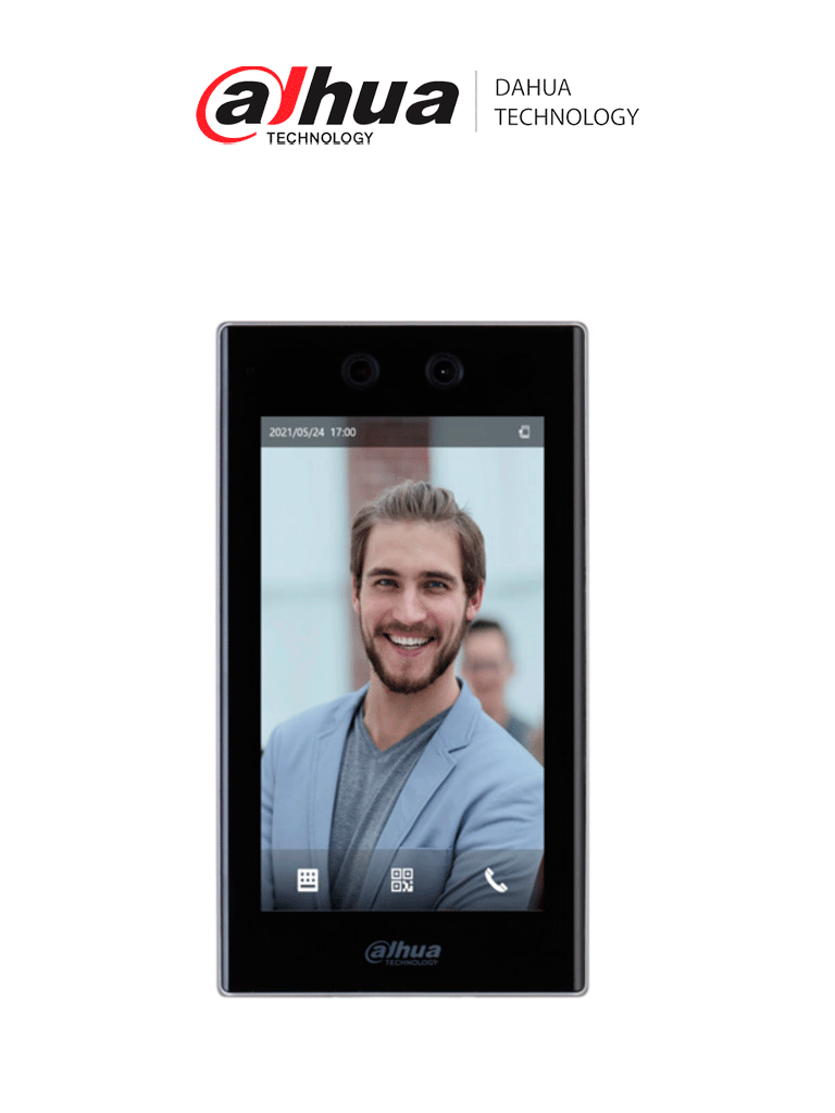 Imagen de Dahua DHI-ASI7213K-W Control de acceso con reconocimiento facial LCD 7"/ Cámara de 2MP/ 50,000 Usuarios/ 50,000 Caras/ 100,00 Contraseñas/ QR Código/ Distancia de Reconocimiento 0.3 m-3.0 m/ Algoritmo de Aprendizaje Profundo 