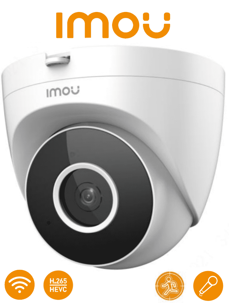 Imagen de IMOU Turret SE (IPC-T22EN) - Camara IP Domo Wifi de 2 Megapixeles con lente de 2.8 mm y un ángulo de 92°. Incluye detección de humanos, notificaciones en tiempo real, micrófono, IR de 30m, ranura MicroSD y es ideal para interiores.