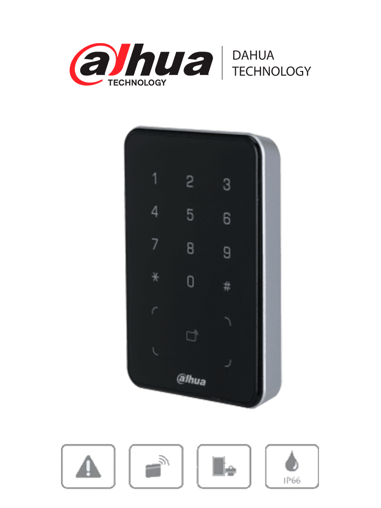 Imagen de DAHUA DHI-ASR2101A-ME  - Lectora con Tecnologia Dual con Teclado para Panel de Control de Acceso/ Soporta Tarjetas ID y Mifare/ Soporta Passwords/ Wiegand y RS-485/ Soporta Uso Exterior/ 