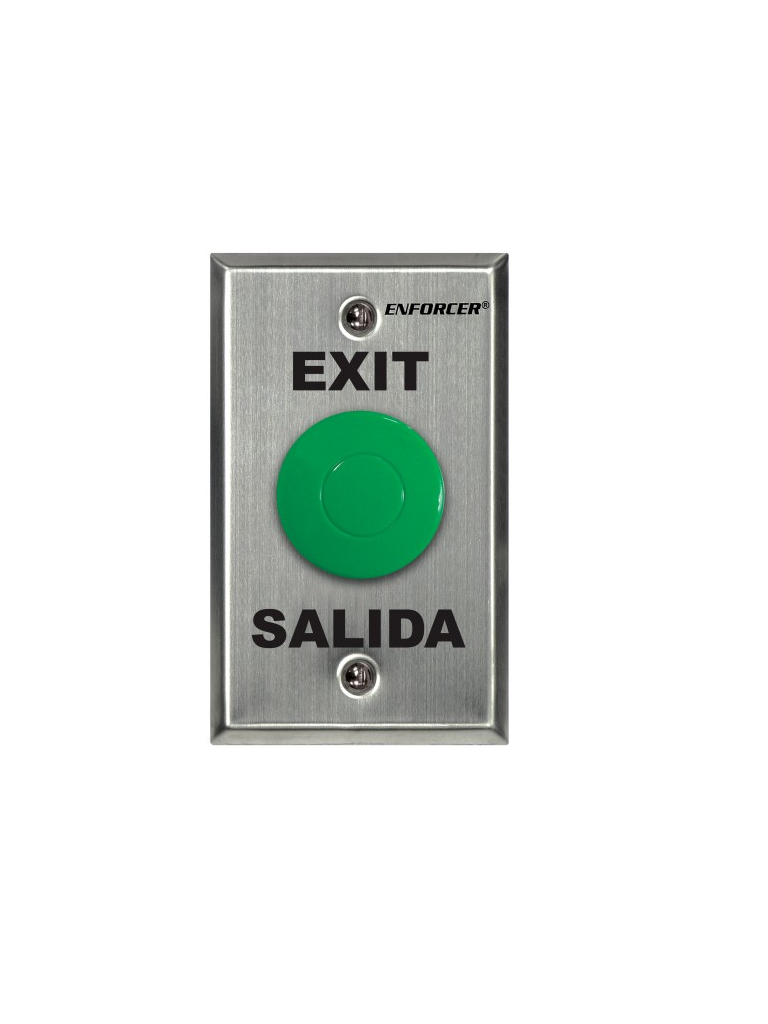 Imagen de Seco-Larm SD7201GCPE1Q - Placa Con Botón Para Presionar De Color Verde De Salida. "Exit" y "Salida," SPDT 