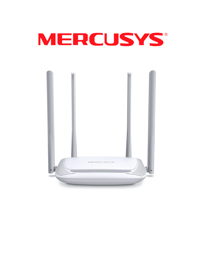 Imagen de MERCUSYS MW325R -  Router inalámbrico N con velocidad mejorada de 300 Mbps en la frecuencia de 2.4 GHz. Posee 1 puerto WAN y 3 puertos LAN de 10/100 Mbps, junto con 4 antenas de 5 dBi para una mayor cobertura. 