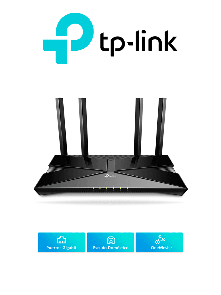 Imagen de TP-LINK Archer AX53 - Ruteador WiFi 6 AX de 3000 Mbps con 1 puerto WAN RJ45 Gigabit Ethernet, 4 puertos LAN RJ45 Gigabit Ethernet, tecnologías MU-MIMO y OFDMA, además 4 antenas con Beamforming. 