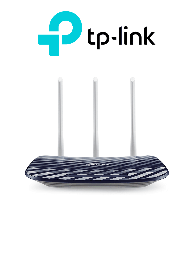 Imagen de TP-LINK Archer C20 - Ruteador WiFi AC 733Mbps con 1 puerto WAN RJ45 Fast Ethernet, 4 puertos LAN RJ45 Fast Ethernet y 3 antenas fijas.