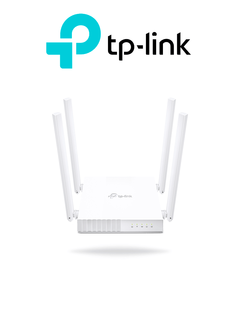 Imagen de TP-LINK Archer C24 - Ruteador WiFi AC 750Mbps con 1 puerto WAN RJ45 Fast Ethernet, 4 puertos LAN RJ45 Fast Ethernet, 4 antenas fijas y modos de funcionamiento como enrutador, punto de acceso y extensor de red.