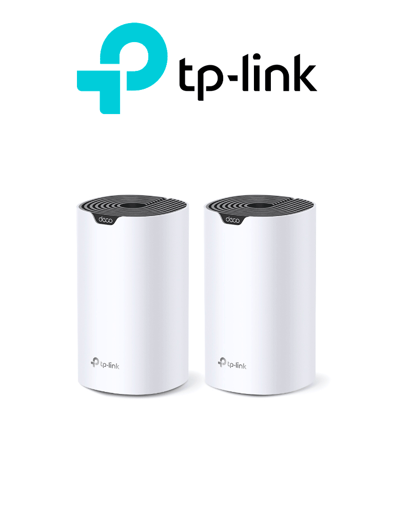 Imagen de TP-LINK DECO S7 (2-Pack) - Kit de 2 routers inalámbricos MESH para hogar de doble banda Wi-Fi 5 AC1900 Mbps con 3 puertos Gigabit WAN/LAN, 3 antenas internas y administración en la app Deco (iOS, Android). (2 piezas) 