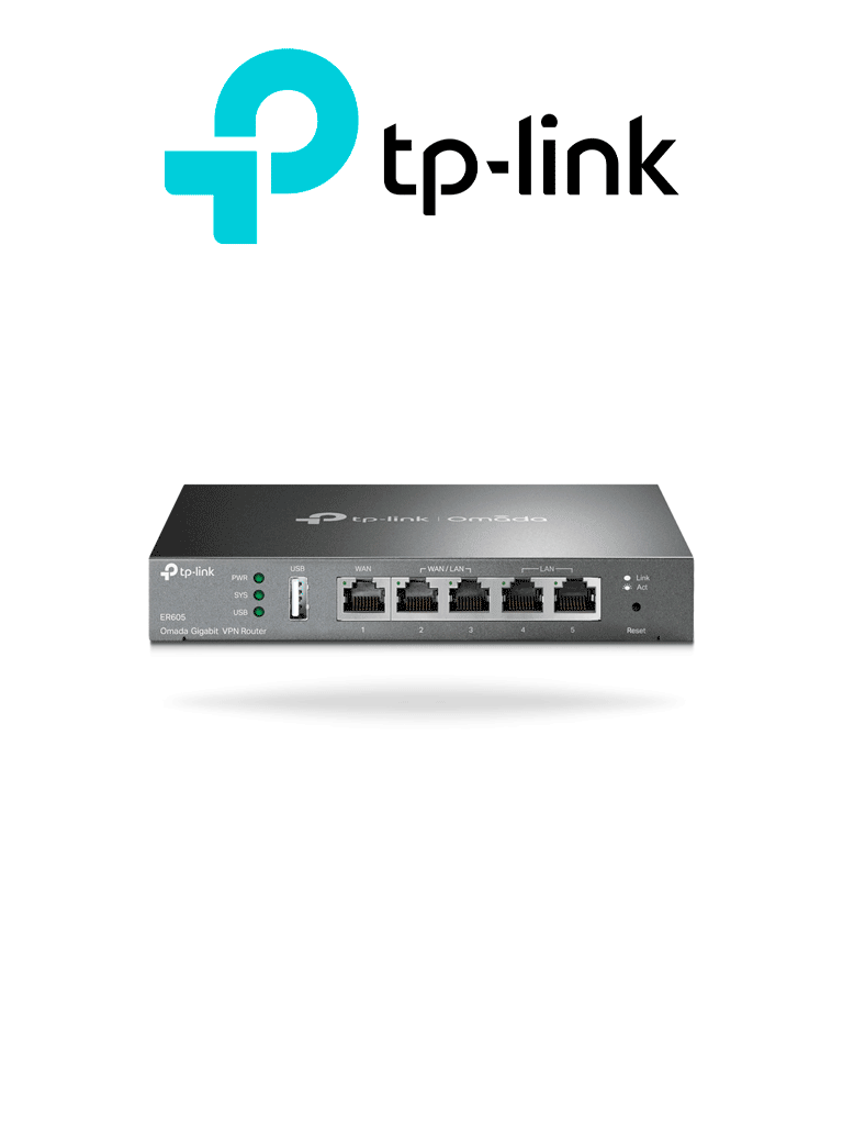 Imagen de TP-LINK ER605 - Router Omada VPN SDN Multi-WAN Gigabit con 1 puerto WAN Gigabit, 2 LAN Gigabit y 2 configurables LAN/WAN, hasta 25,000 sesiones concurrentes, con gestión centralizada Omada o stand-alone y 1 puerto USB 2.0.