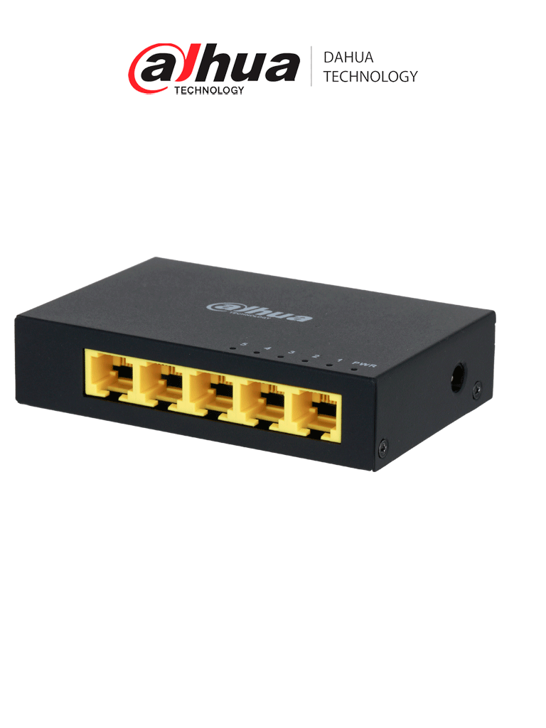 Imagen de DAHUA PFS3005-5GT - Switch Gigabit de 5 Puertos No Administrable/ Capa 2/ 10/100/1000 Base-T/ Carcasa Metalica/ Switching 10G/ Tasa de Reenvio de Paquetes 7.44 Mbps/ Memoria Bufer de Paquetes 1Mb/ Con Proteccion de Descargas/  