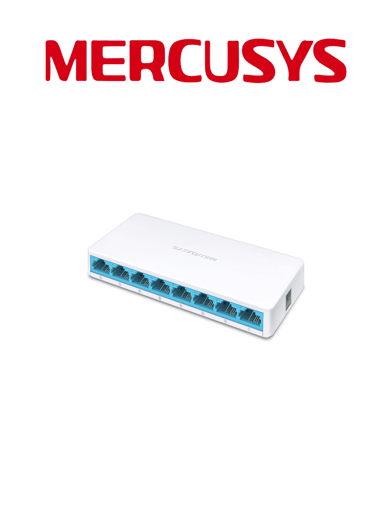 Imagen de MERCUSYS MS108 - Switch no administrable para escritorio, con 8 puertos 10/100 Mbps, diseño compacto y función Plug and Play 