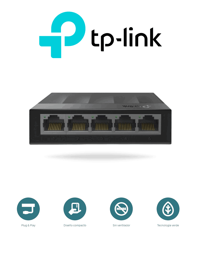 Imagen de TP-LINK LS1005G - Switch para escritorio 5 puertos 10/100/1000Mbps.