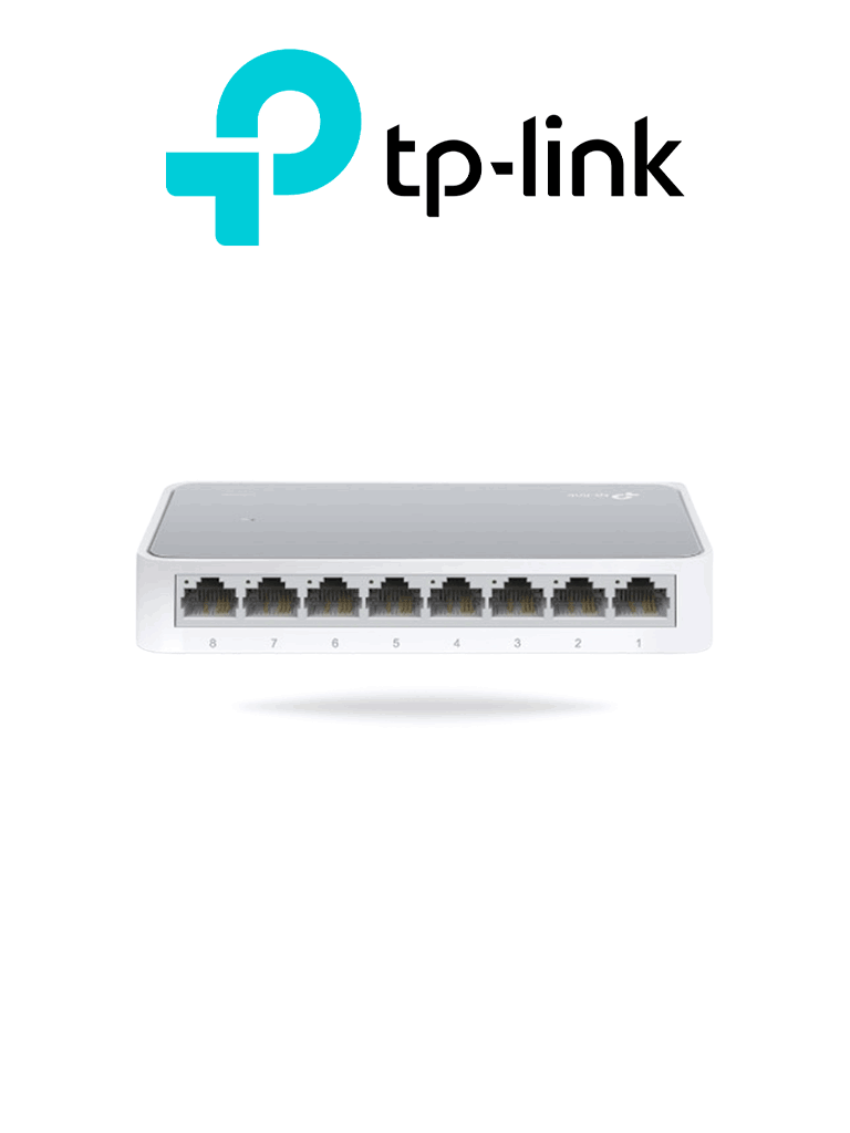 Imagen de TP-LINK TL-SF1008D - Switch de escritorio con 8 puertos RJ45 Fast Ethernet, diseño de plástico y configuración plug and play. 