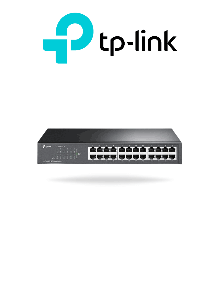 Imagen de TP-LINK TL-SF1024D - Switch no administrable de 24 puertos 10/100 Mbps para escritorio/rack